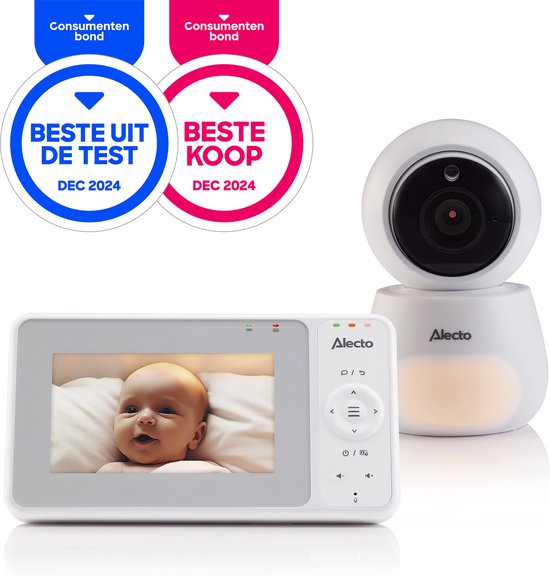Alecto Babyfoon met Camera - Videobabyfoon met groot 4,3" scherm - DVM2043 - Wit