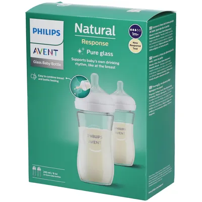 Avent - Natural Response Glazen Zuigfles 240ML - SCY933/02 DUO