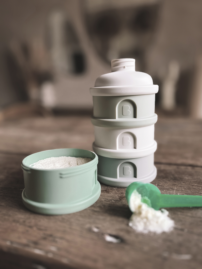 Béaba - Doseerdoos voor poedermelk 4 compartimenten - Cotton White/Sage Geen