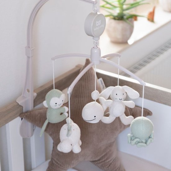 Baby's Only - Muziekmobiel Animals laurel green/warm linen