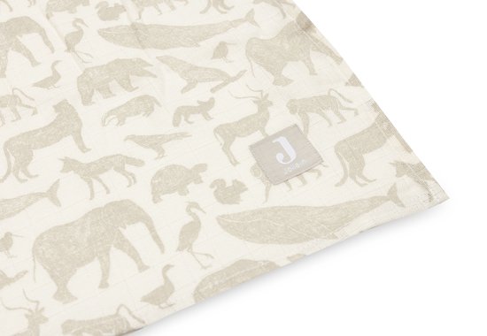 Jollein - Hydrofiele Doek Large 115x115cm Animals Nougat (2pack)