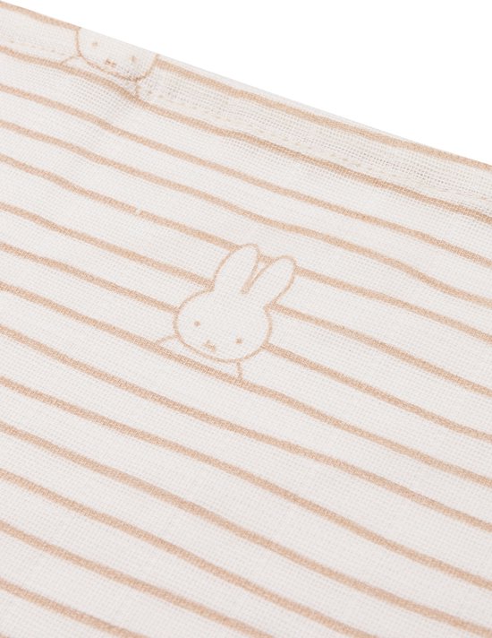 Jollein - Hydrofiele Doek Small 70x70cm Miffy Stripe Biscuit (3pack)