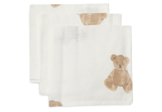 Jollein - Monddoekje Hydrofiel Teddy Bear - 3 Stuks