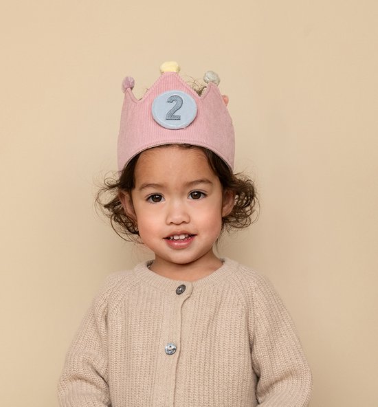 Little Dutch - VerjaardagsKroon van Stof met Cijfers - Roze