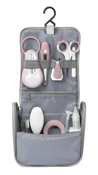 Béaba - Hangende Toilettas met 9 accessoires - Antiek Roze