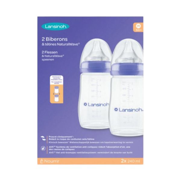 Lansinoh - NaturalWave Babyflessen - 240 ml - 2st