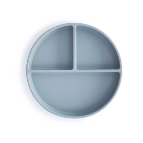 Mushie - Siliconen Bord met Vakjes - Powder Blue