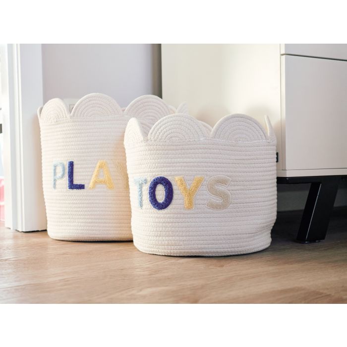 Childhome - Mand bloem - 30x30x30cm - Katoen - Ecru