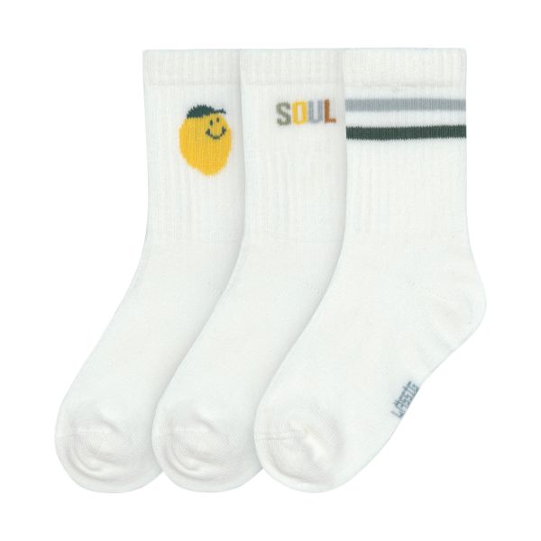 Lassig - Tennis Socks 3 pcs GOTS Lemon