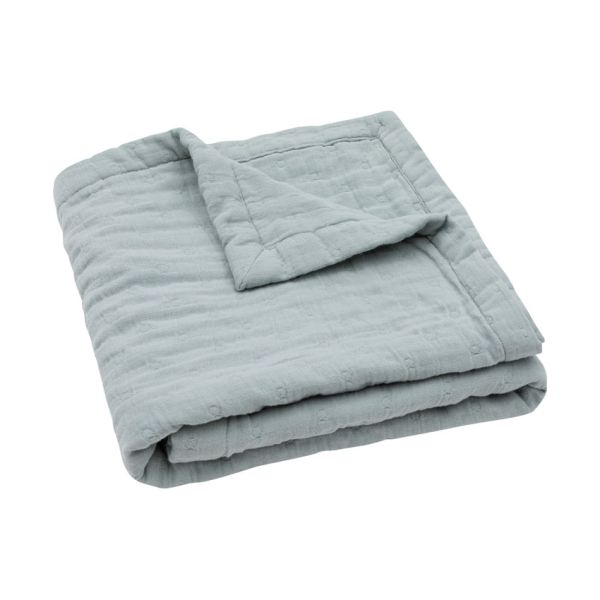 Jollein - Deken Hydrofiel 75*100cm - Jacquard Sea Green - GOTS