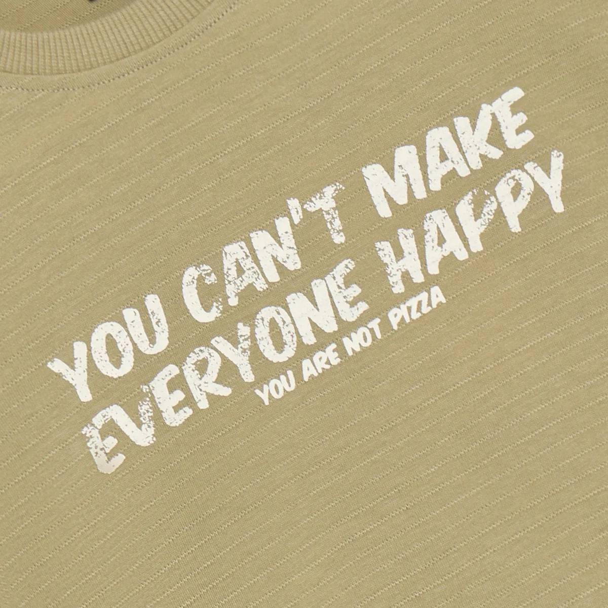 Daily 7 - T-shirt Text Print - Pale Olive Green