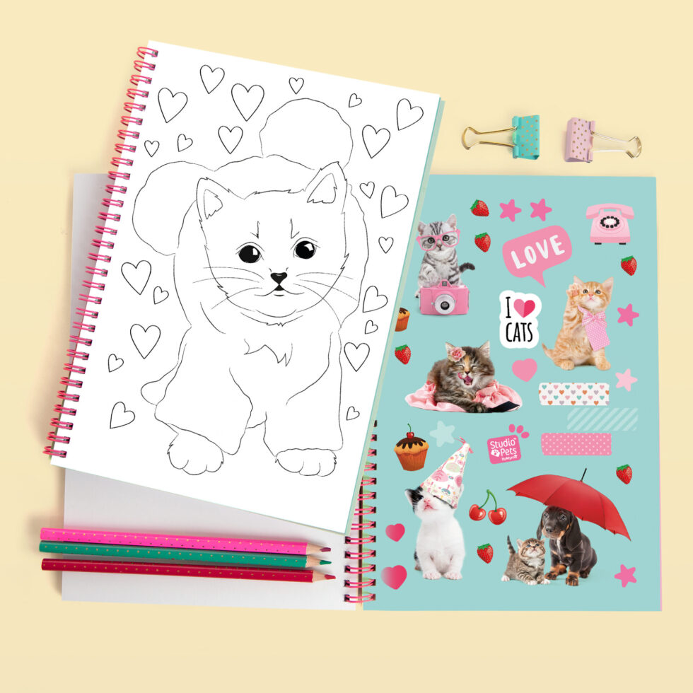Kleurboek met Stickers A5 Ragdoll Mousie Editie