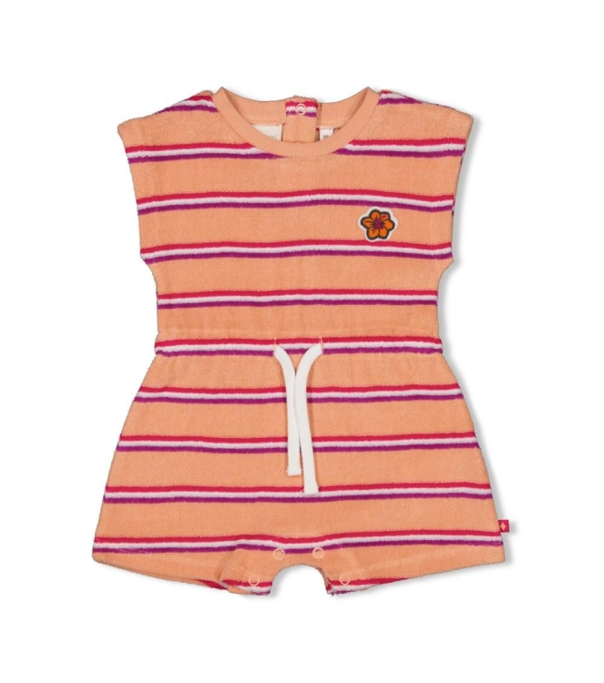 Feetje - Playsuit Streep Badstof - Love Peach Aloha - Perzik