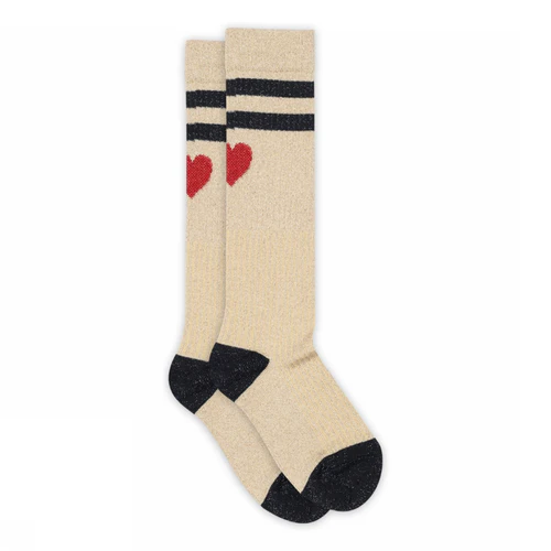 MP Denmark - Elga glitter kniekousen - Champagne Beige