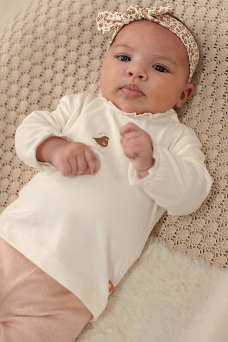 Feetje - Broek Rib Fall in Love - Roze Melange