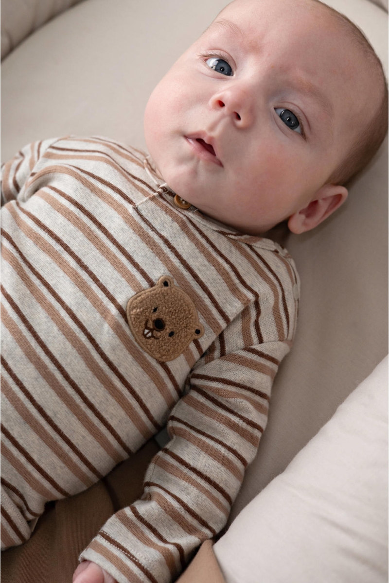 Feetje - Longsleeve Rib met Streep - Tiny Timber Tales Grijs Melange