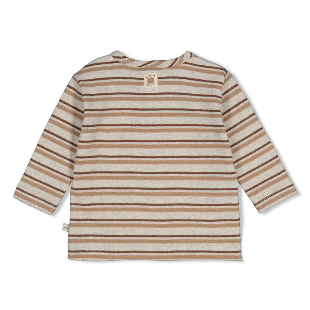 Feetje - Longsleeve Rib met Streep - Tiny Timber Tales Grijs Melange