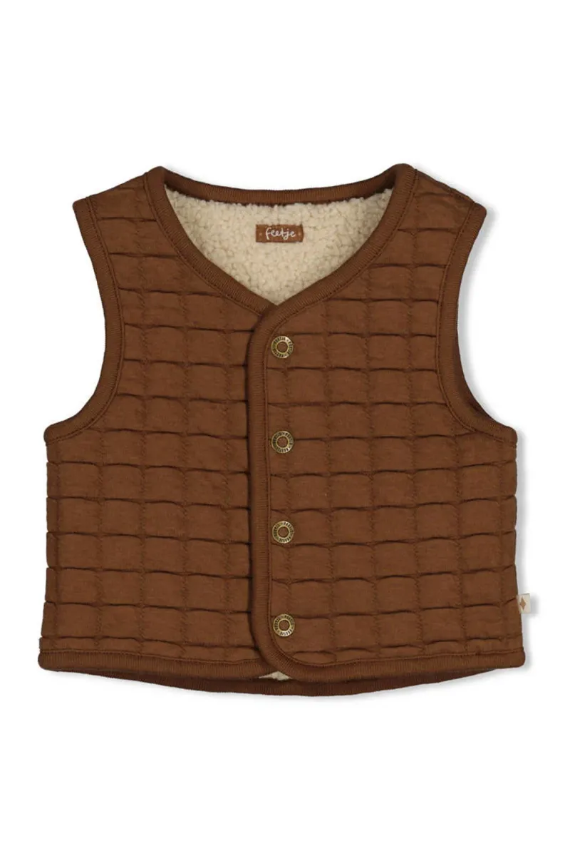 Feetje - Omkeerbaar Teddy Gilet - Tiny Timber Tales Offwhite