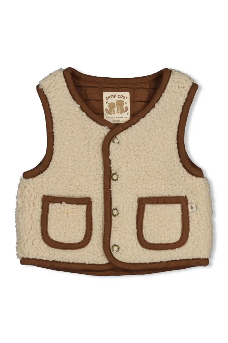 Feetje - Omkeerbaar Teddy Gilet - Tiny Timber Tales Offwhite
