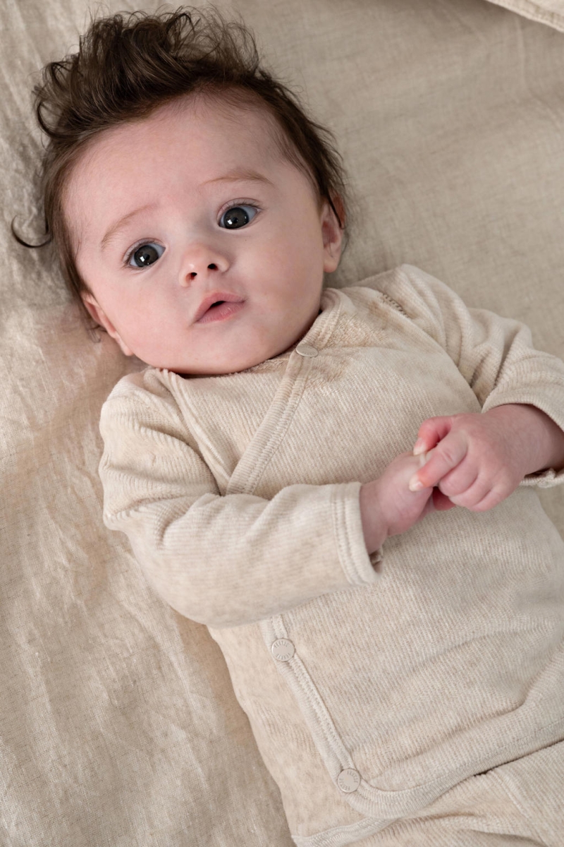Feetje - Overslagshirt Velours Rib - The Cuddle Company - Taupe Melange