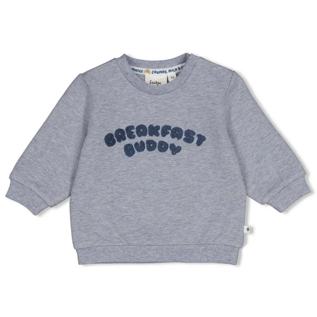 Feetje - Sweater - Breakfast Buddy - Blauw Melange