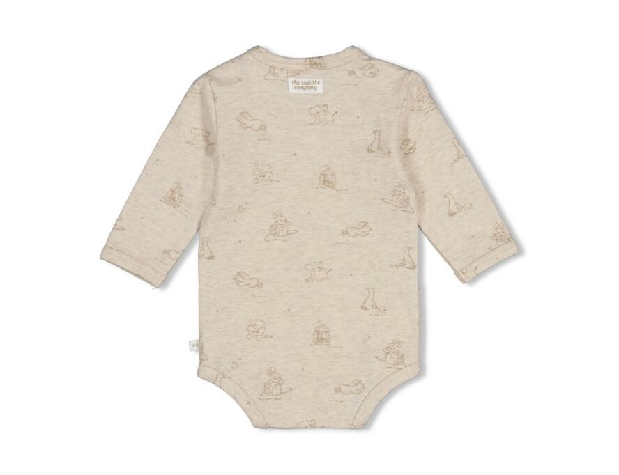 Feetje - Wikkelromper AOP - The Cuddle Company - Taupe Melange