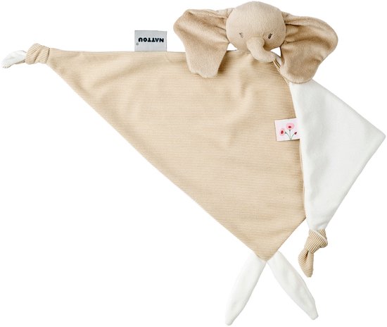 Nattou - FanFan Baby Knuffeldoekje - 65 x 40 cm - Doudou Olifant - Zand