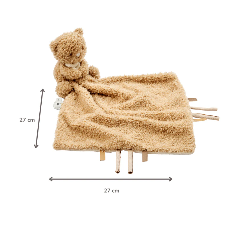 Nattou - Teddy Baby Knuffeldoekje met Knuffel - 27 x 27 cm - Doudou Beer - Beige