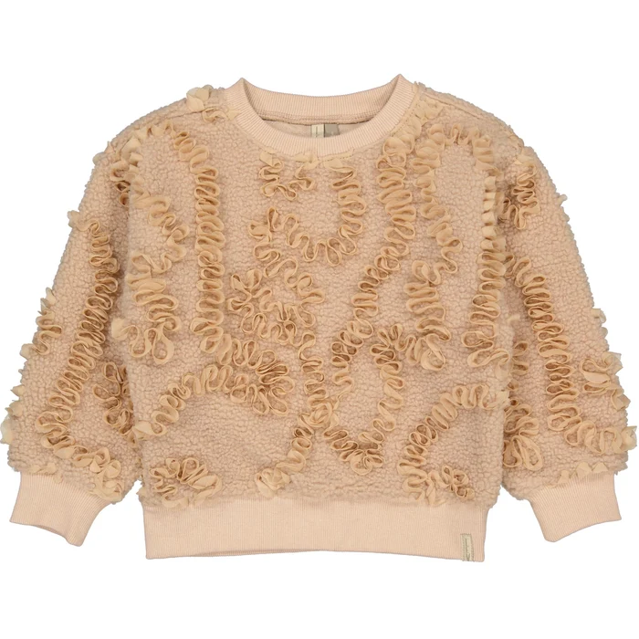 Levv - Crèmekleurige sweater met structuurdessin | Light Sand