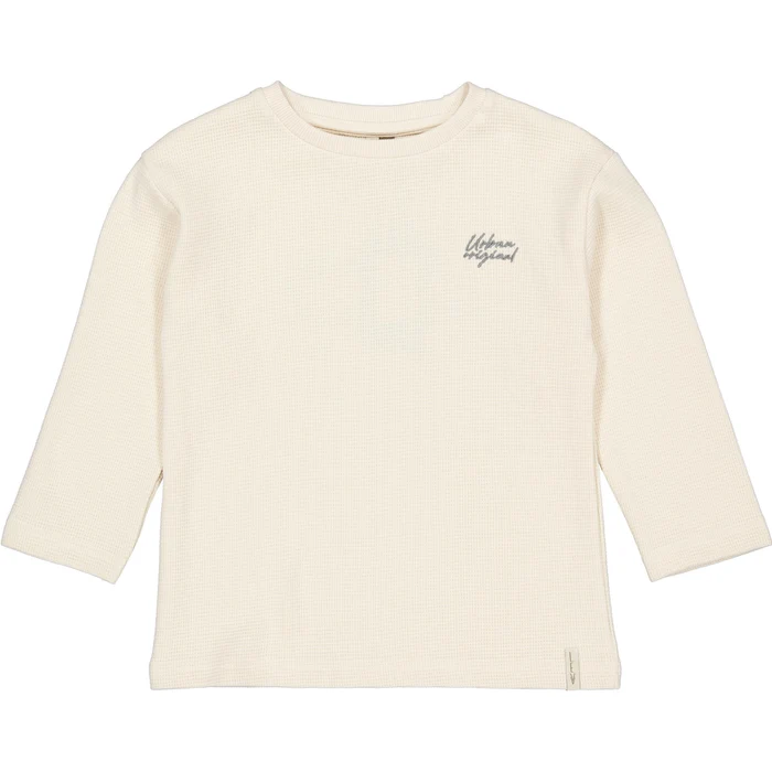 Levv - Ecru longsleeve met tekstprint | Cotton Cream