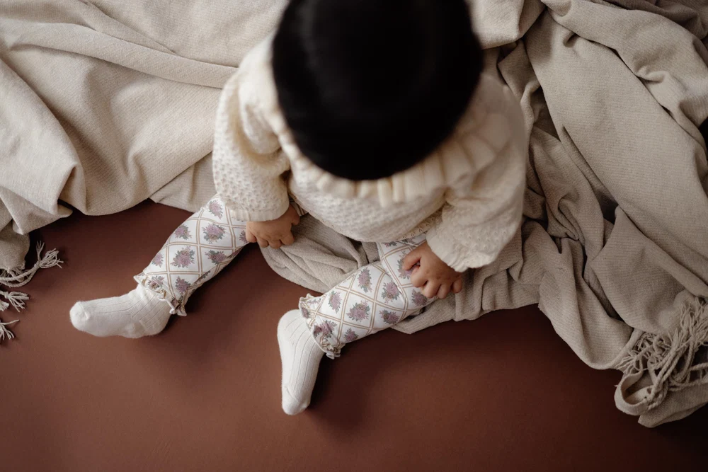 Levv - Gebroken witte legging met all-over print | AOP White Flower