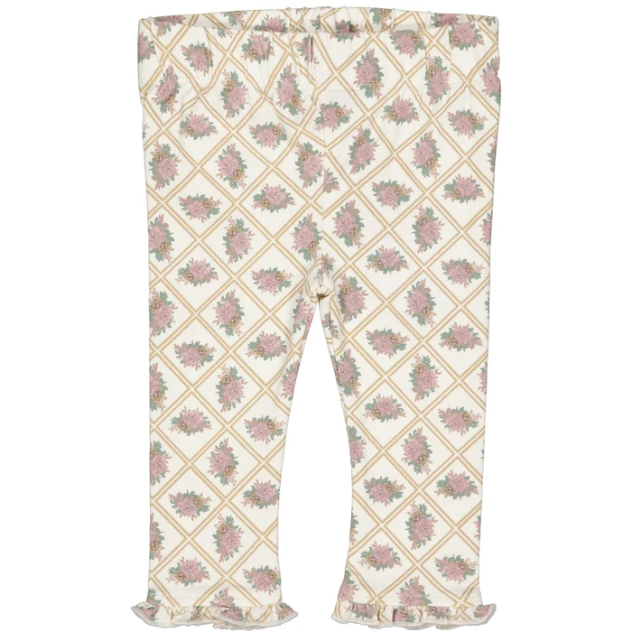 Levv - Gebroken witte legging met all-over print | AOP White Flower