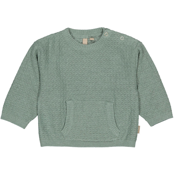 Levv - Saliegroene sweater met zakken | Seagreen