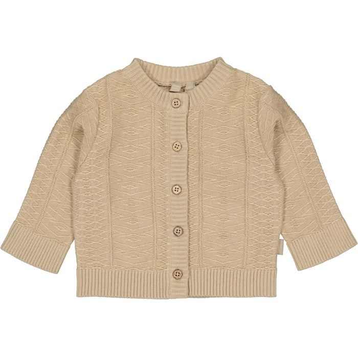 Levv - Zandkleurig gebreid vest met knopen | Beige