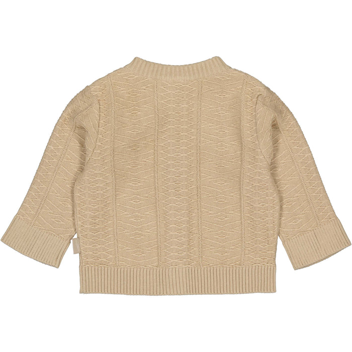 Levv - Zandkleurig gebreid vest met knopen | Beige