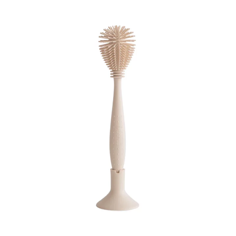 Mushie - Silicone Baby Bottle Brush Flessenborstel Natural
