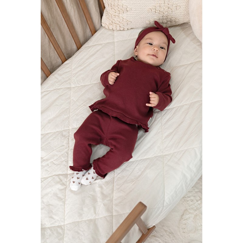 Feetje - Legging pointelle rib - My Little Love Bordeaux