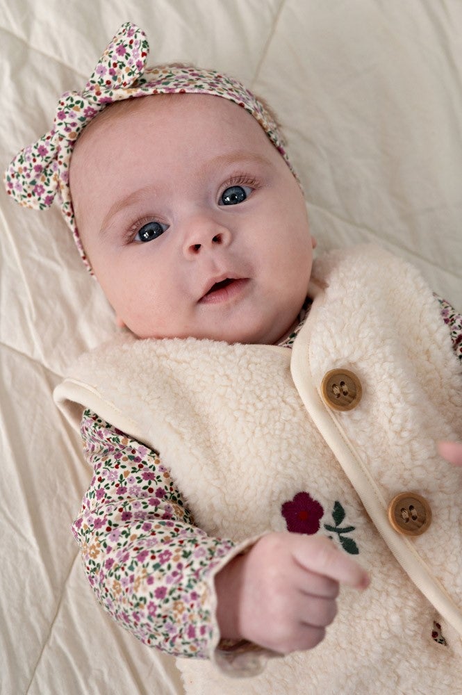 Feetje - Teddy Gilet Met Borduursel Afternoon Tea Creme
