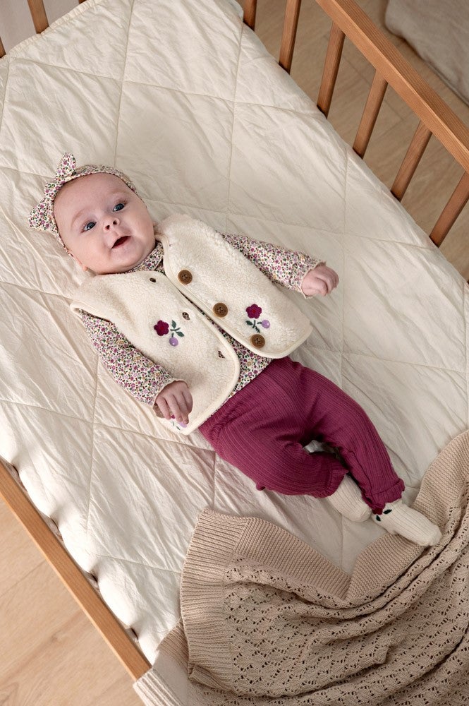 Feetje - Teddy Gilet Met Borduursel Afternoon Tea Creme