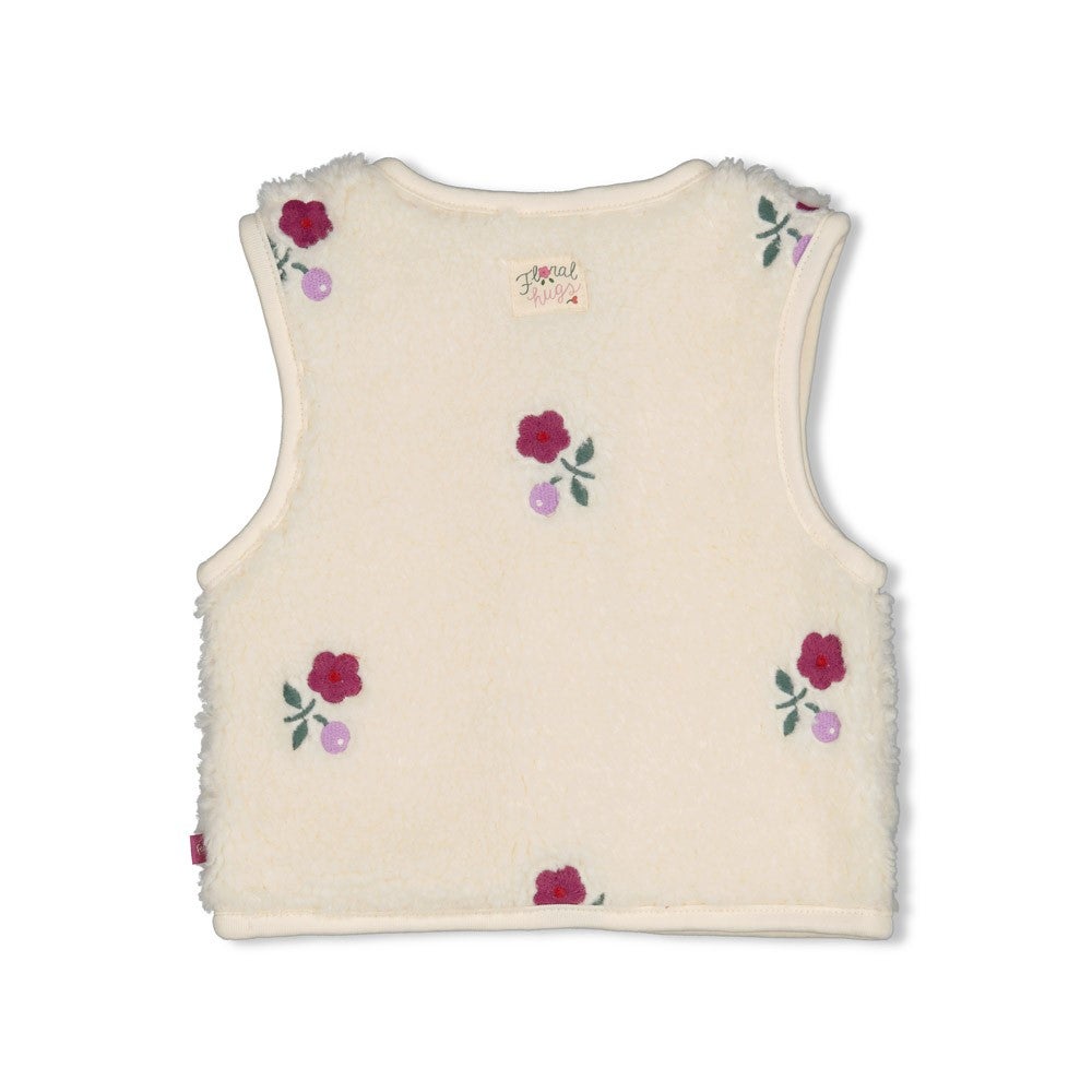 Feetje - Teddy Gilet Met Borduursel Afternoon Tea Creme