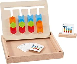 Goki - Bord voor het sorteren van kleuren in een houten doos, opvouwbaar, puzzels, veelkleurig