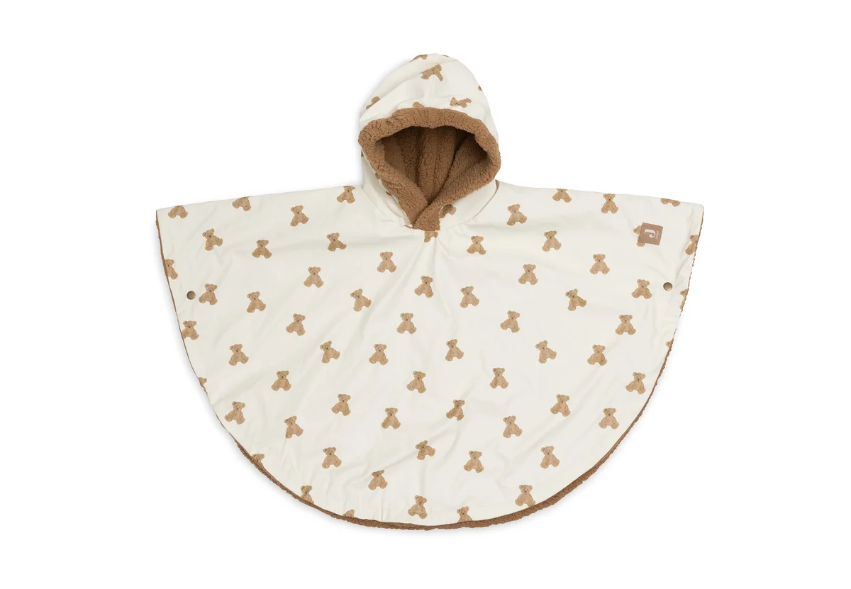 Jollein - Outdoor Poncho Waterrepellent - Mini Teddy Bear/Teddy Fleece