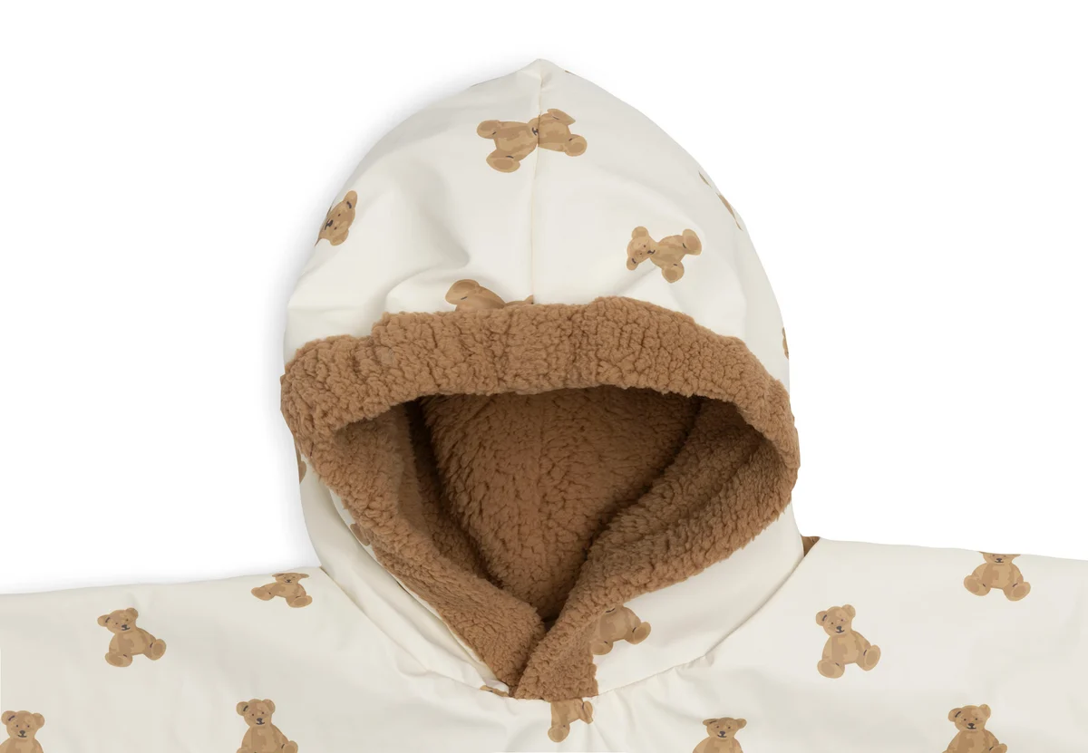 Jollein - Outdoor Poncho Waterrepellent - Mini Teddy Bear/Teddy Fleece