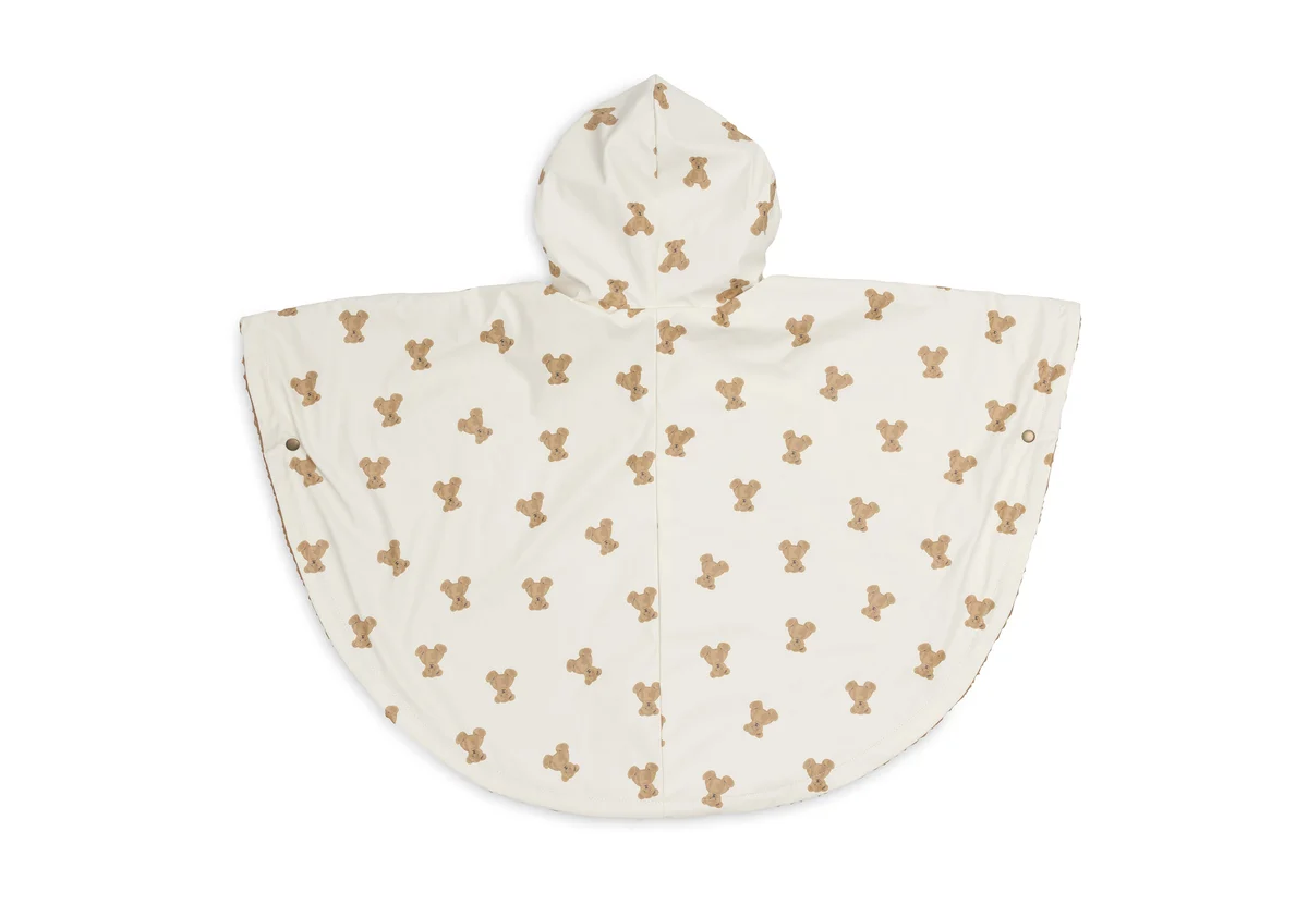 Jollein - Outdoor Poncho Waterrepellent - Mini Teddy Bear/Teddy Fleece