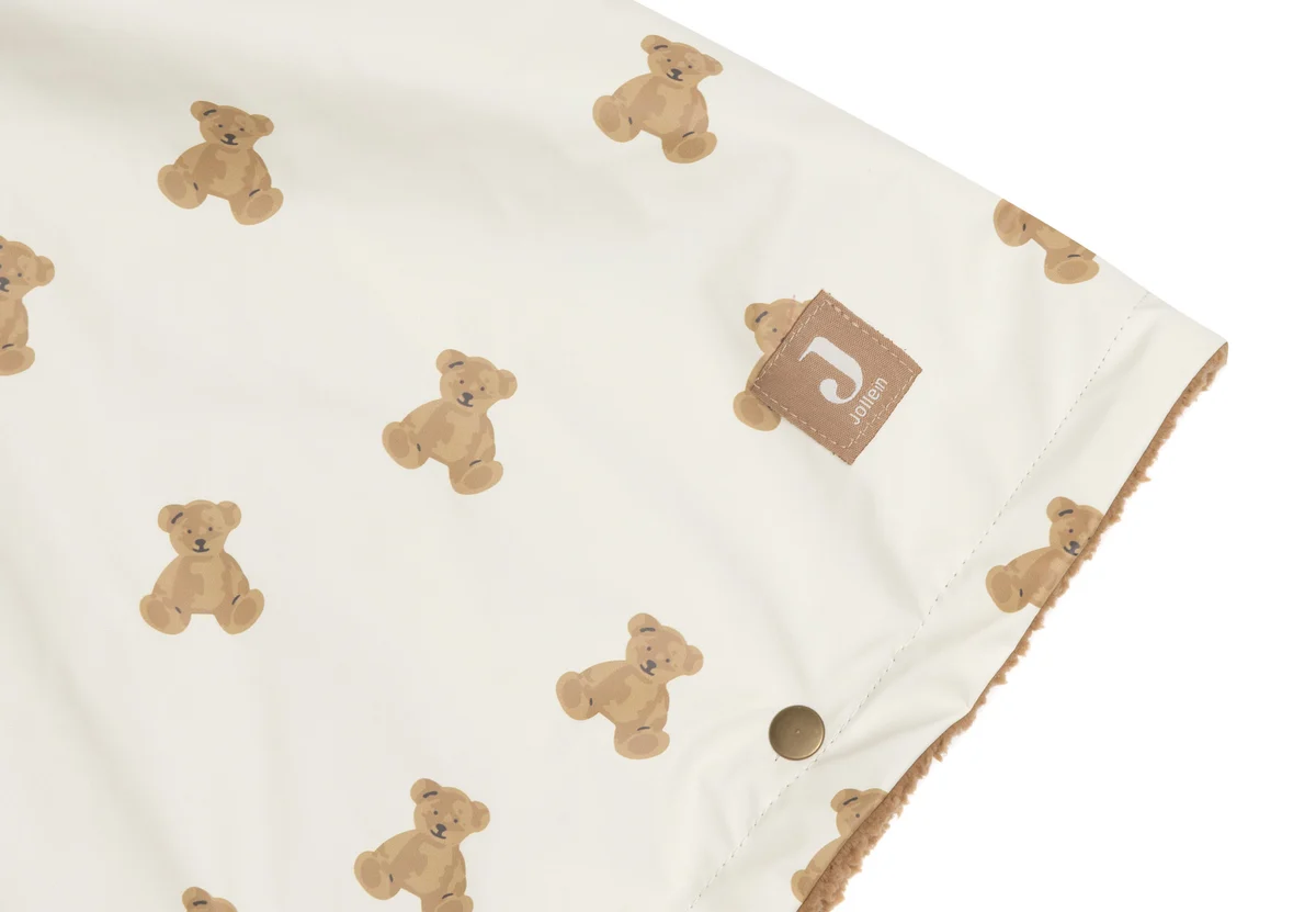 Jollein - Outdoor Poncho Waterrepellent - Mini Teddy Bear/Teddy Fleece
