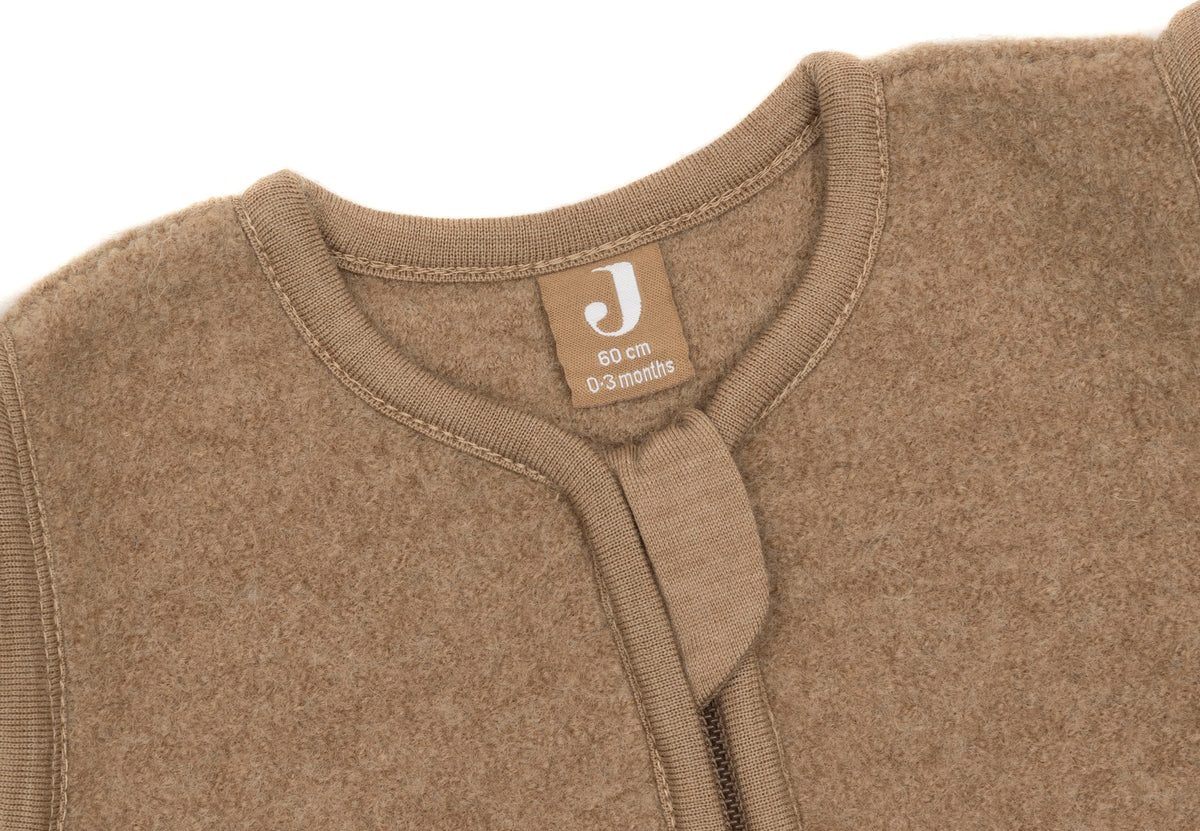 Jollein - Slaapzak met afritsbare mouw Rond 60cm Merino Wol Felted - Dark Hazel