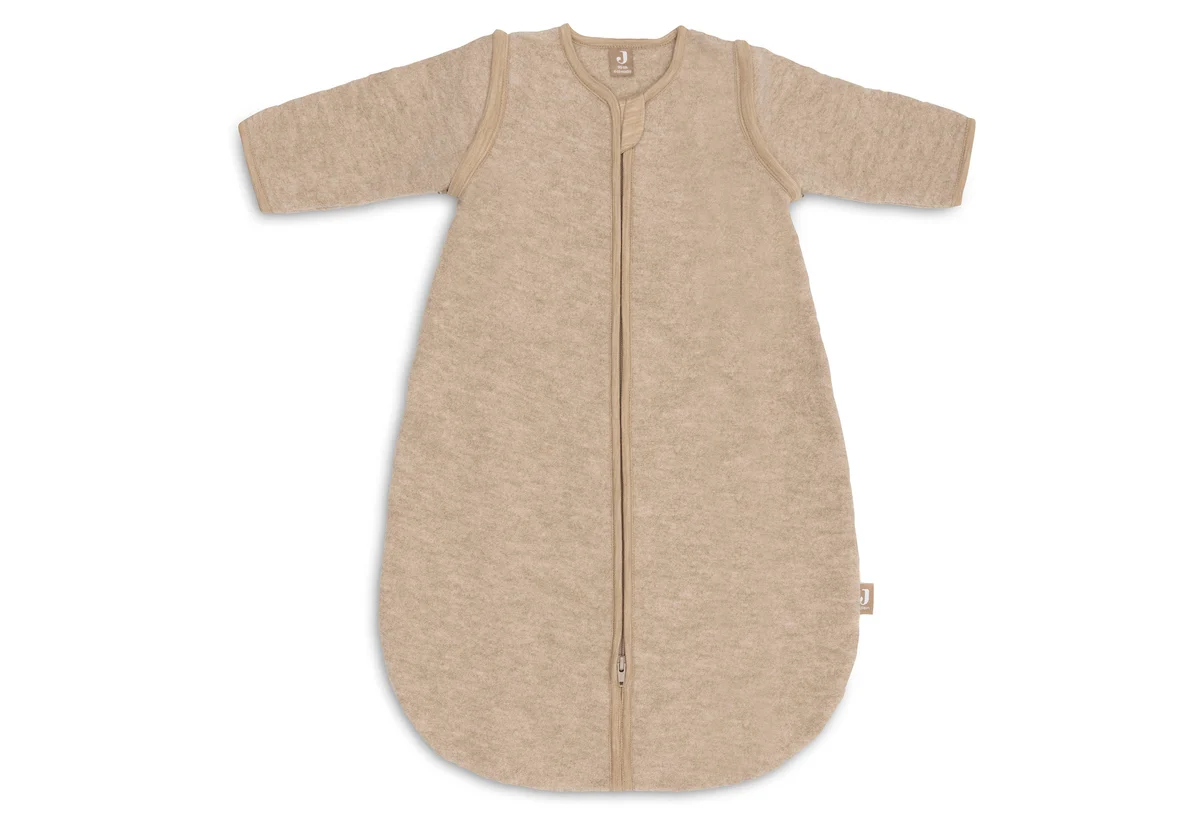 Jollein - Slaapzak met afritsbare mouw Rond 60cm Merino Wol Felted - Natural
