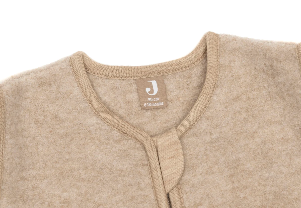 Jollein - Slaapzak met afritsbare mouw Rond 60cm Merino Wol Felted - Natural