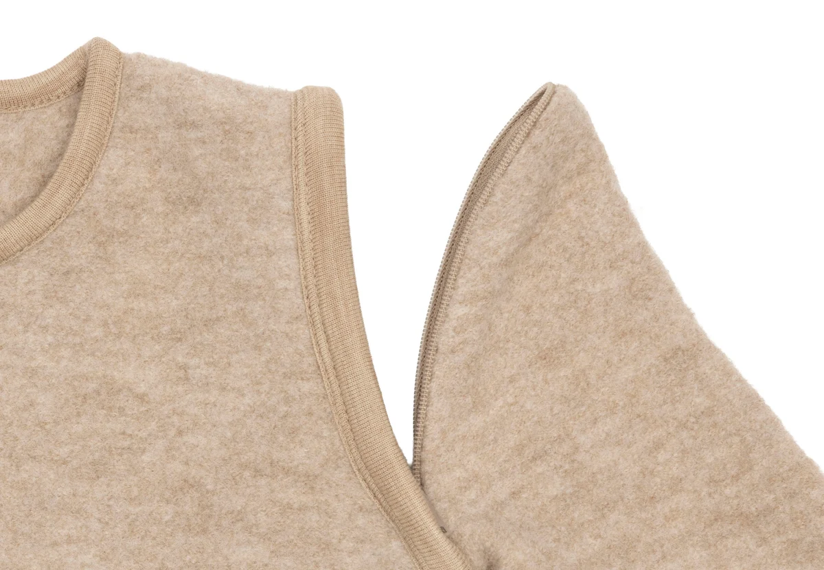 Jollein - Slaapzak met afritsbare mouw Rond 60cm Merino Wol Felted - Natural