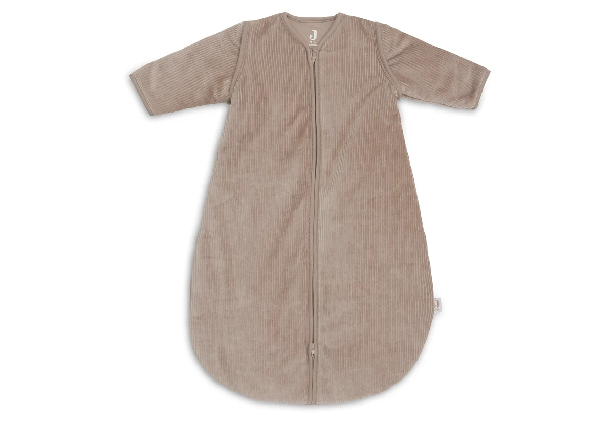 Jollein - Slaapzak met afritsbare mouw Rond Rib - Milky Coffee